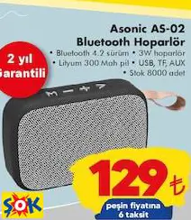 ASONİC AS-02 BLUETOOTH HOPARLÖR